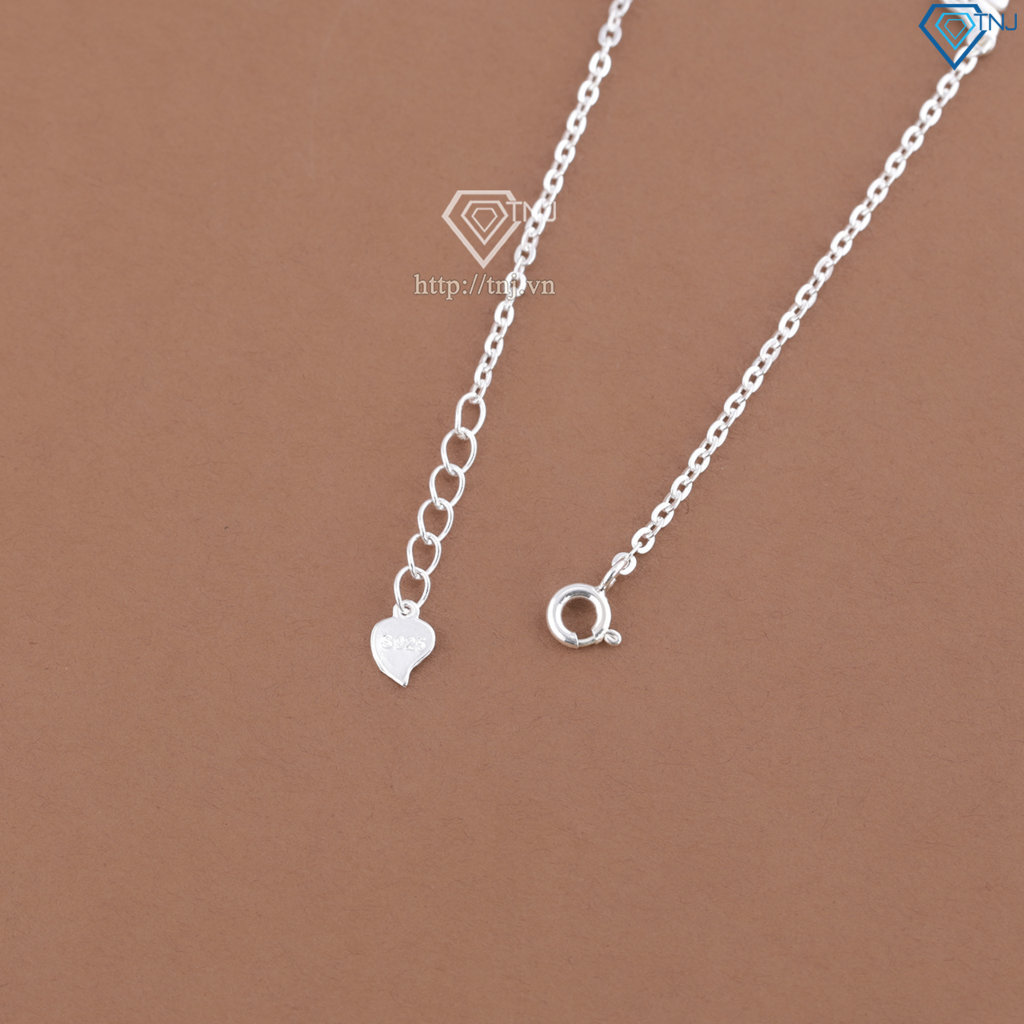 Lắc tay nữ hình cỏ 4 lá đính kim cương Moissanite 4mm khắc tên theo yêu cầu - Kiểm định GRA LTNM0031