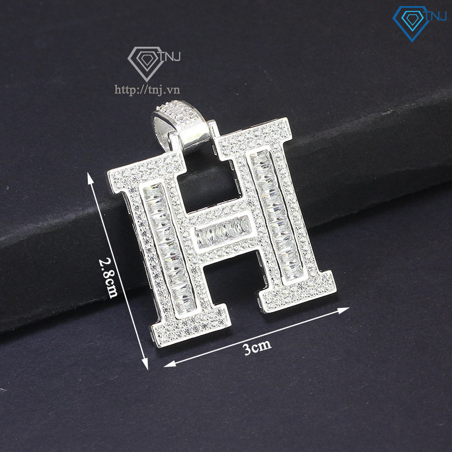 Mặt dây chuyền nam chữ H đính đá MDCA0079