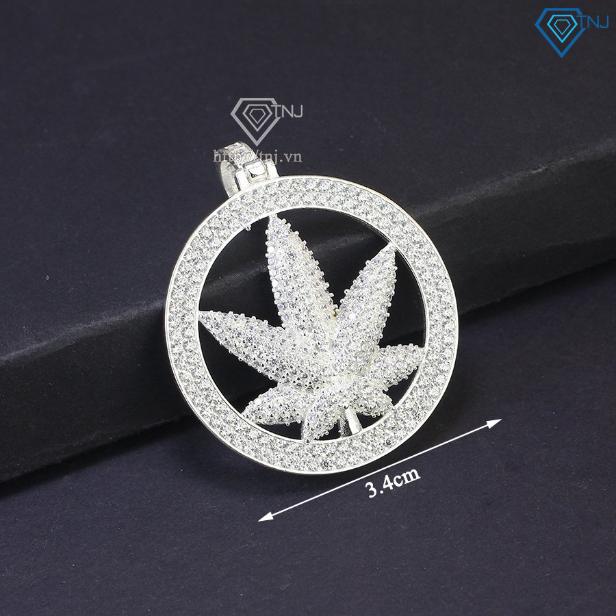 Mặt dây chuyền mặt tròn lá mùa thu cho nam MDCA0103