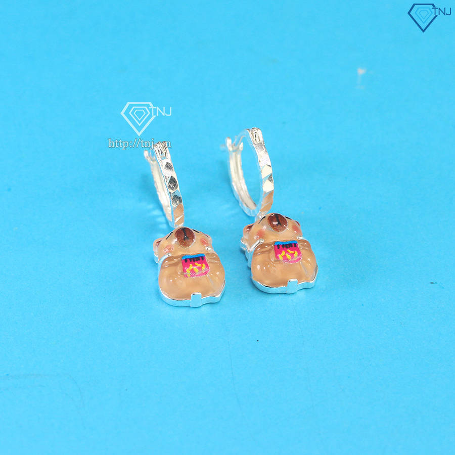 Bông tai cho bé gái bằng bạc hình Capypara BTT0031