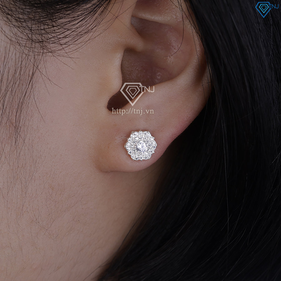 Bông tai hoa tuyết đính đá đẹp BTN0238