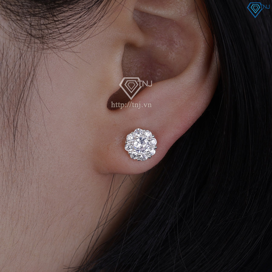 Bông tai bạc nữ đính đá đẹp BTN0240