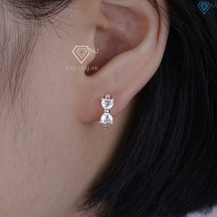 Bông tai cho nữ hình chiếc nơ đính đá BTN0196