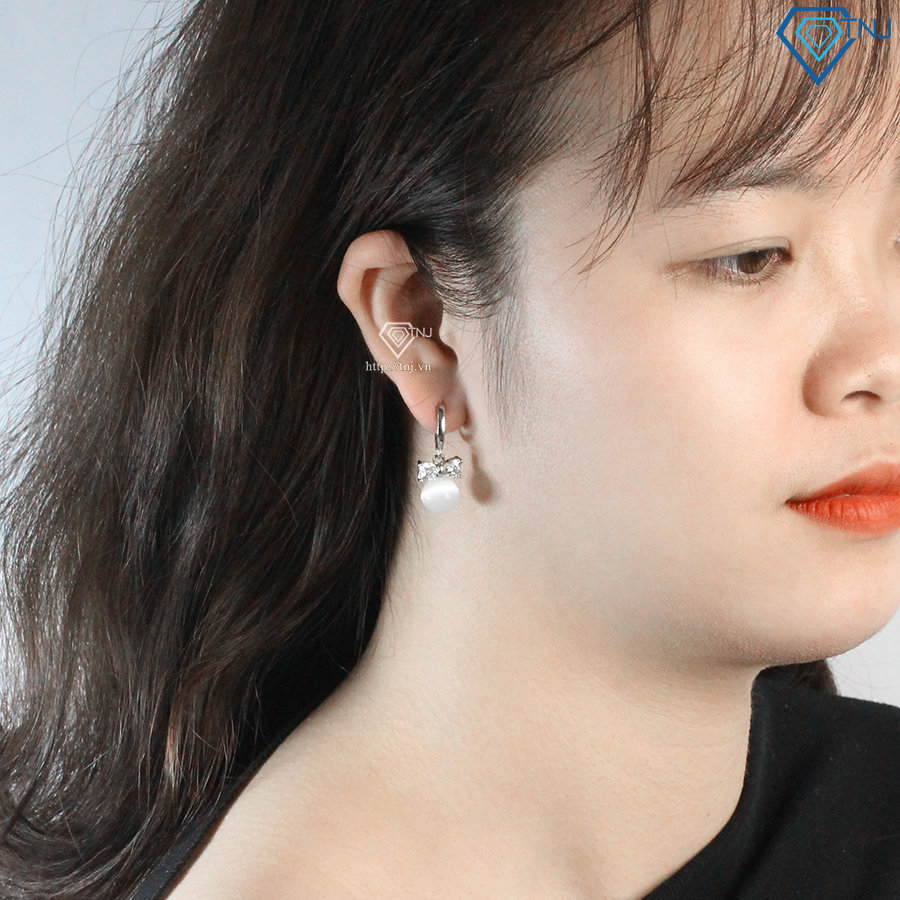Bông tai bạc đẹp cho nữ hình chiếc nơ BTN0117