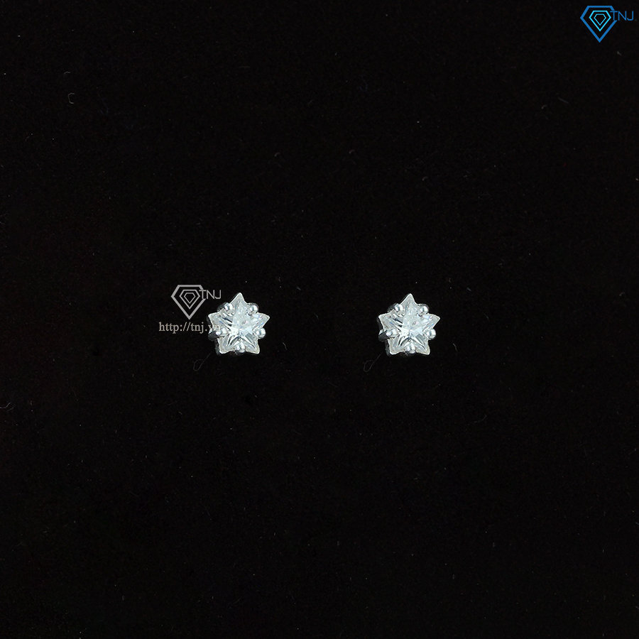 Bông tai bạc nữ hình ngôi sao đính đá BTN0199