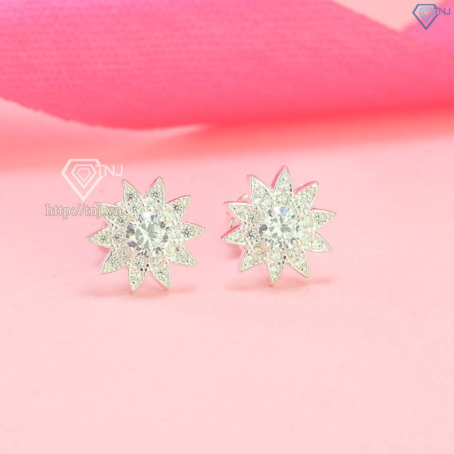 Bông tai bạc nữ hoa hướng dương đẹp BTN0259