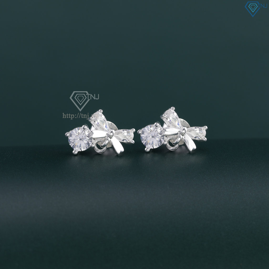 Bông tai bạc đẹp cho nữ hình chiếc nơ BTN0279