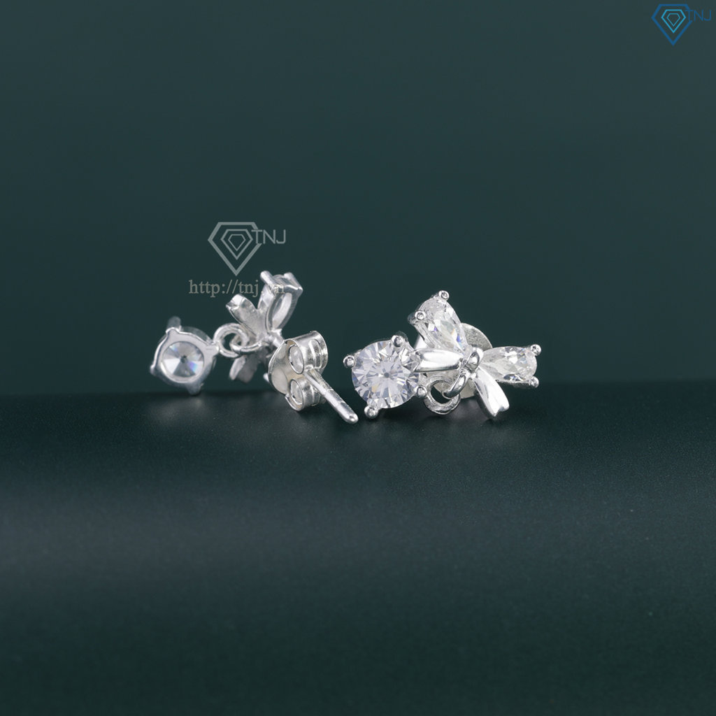 Bông tai bạc đẹp cho nữ hình chiếc nơ BTN0279