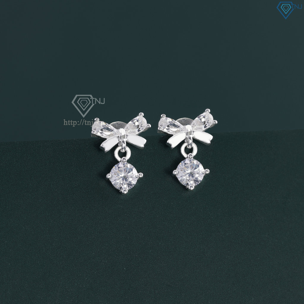 Bông tai bạc đẹp cho nữ hình chiếc nơ BTN0279