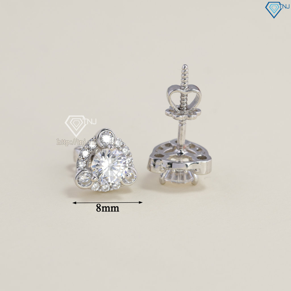 Bông tai bạc cho phụ nữ trung niên xi kim BTNXK0008