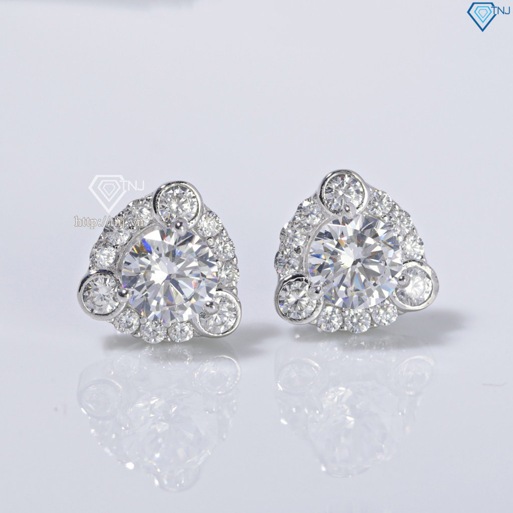 Bông tai bạc cho phụ nữ trung niên xi kim BTNXK0008