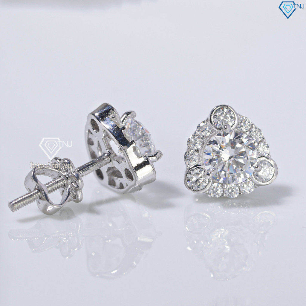 Bông tai bạc cho phụ nữ trung niên xi kim BTNXK0008