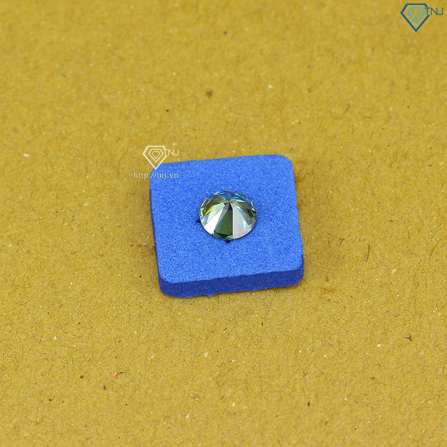 Đá Moissanite xanh size 6.0mm DM0005 - Kiểm định GRA