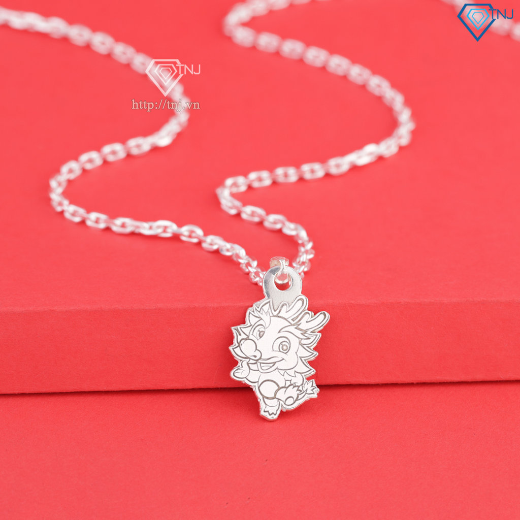 Dây chuyền bạc cho bé hình con rồng khắc tên DCT0132
