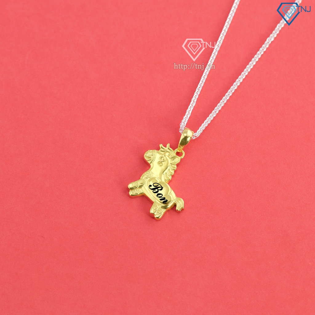 Dây chuyền cho bé hình con ngựa vàng khắc tên DCT0137