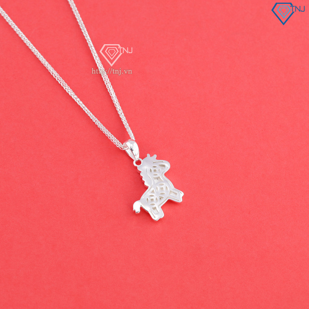 Dây chuyền cho bé hình con ngựa bạc khắc tên DCT0137