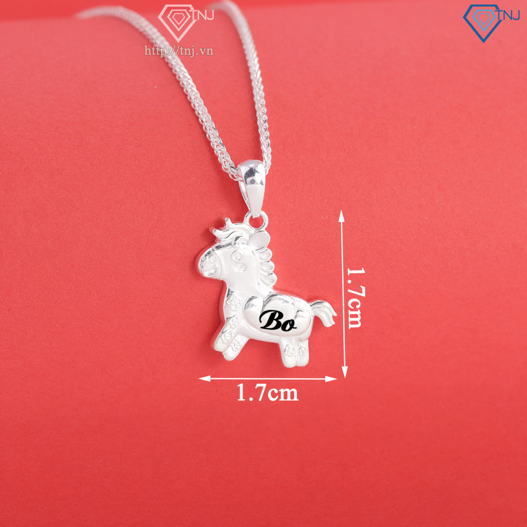 Dây chuyền cho bé hình con ngựa bạc khắc tên DCT0137