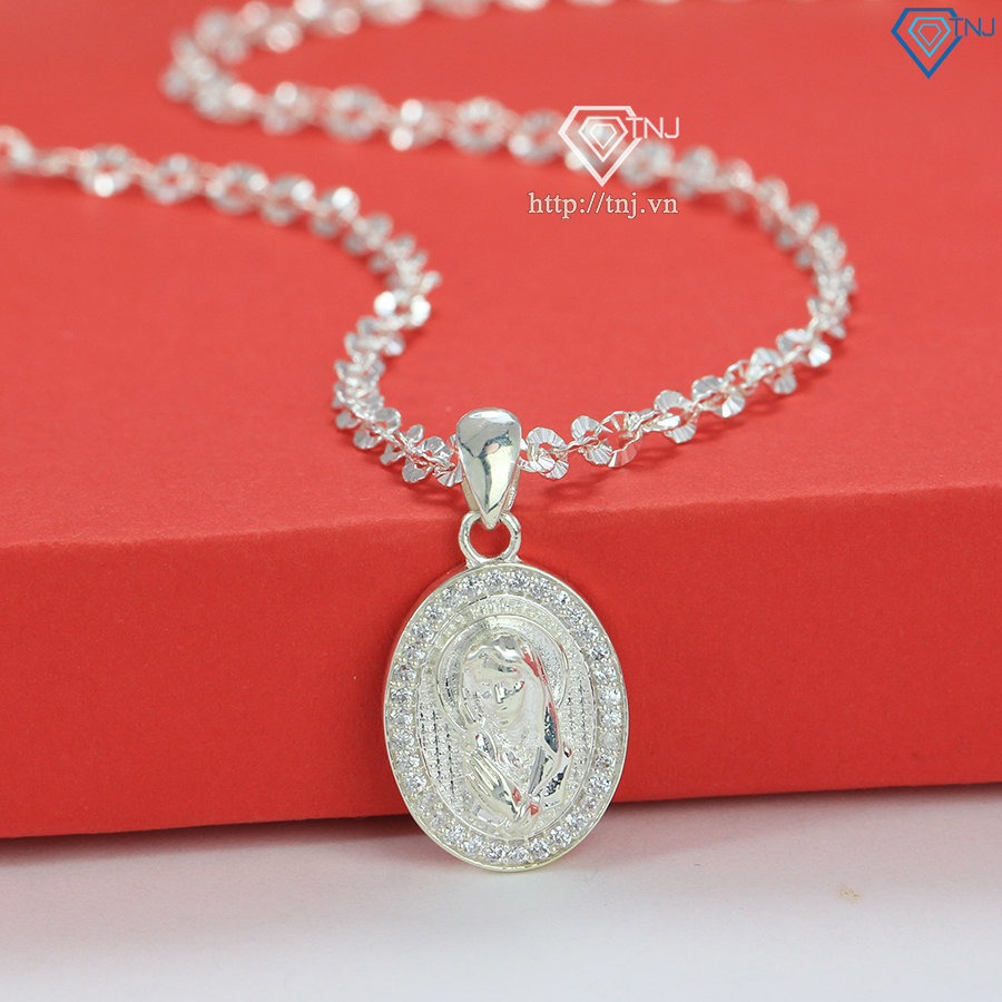 Mặt dây chuyền Đức Mẹ cho bé gái bằng bạc DTN0021