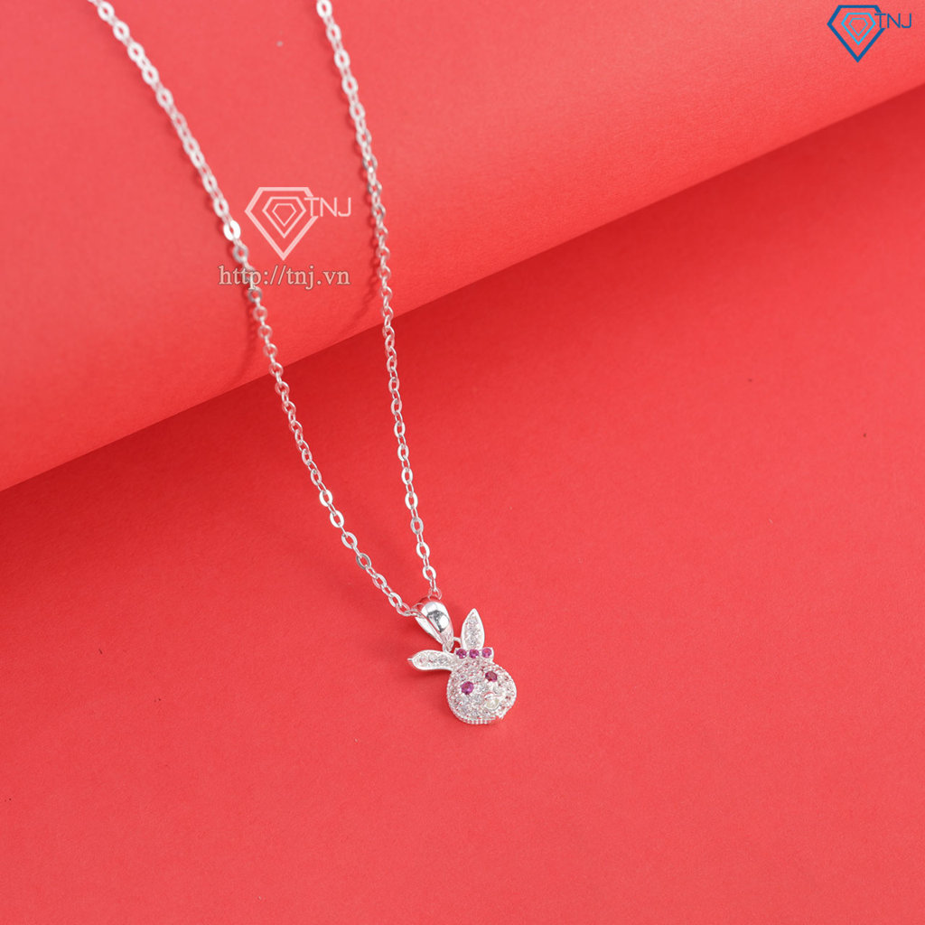 Dây chuyền bạc cho bé hình con thỏ đính đá DTN0049