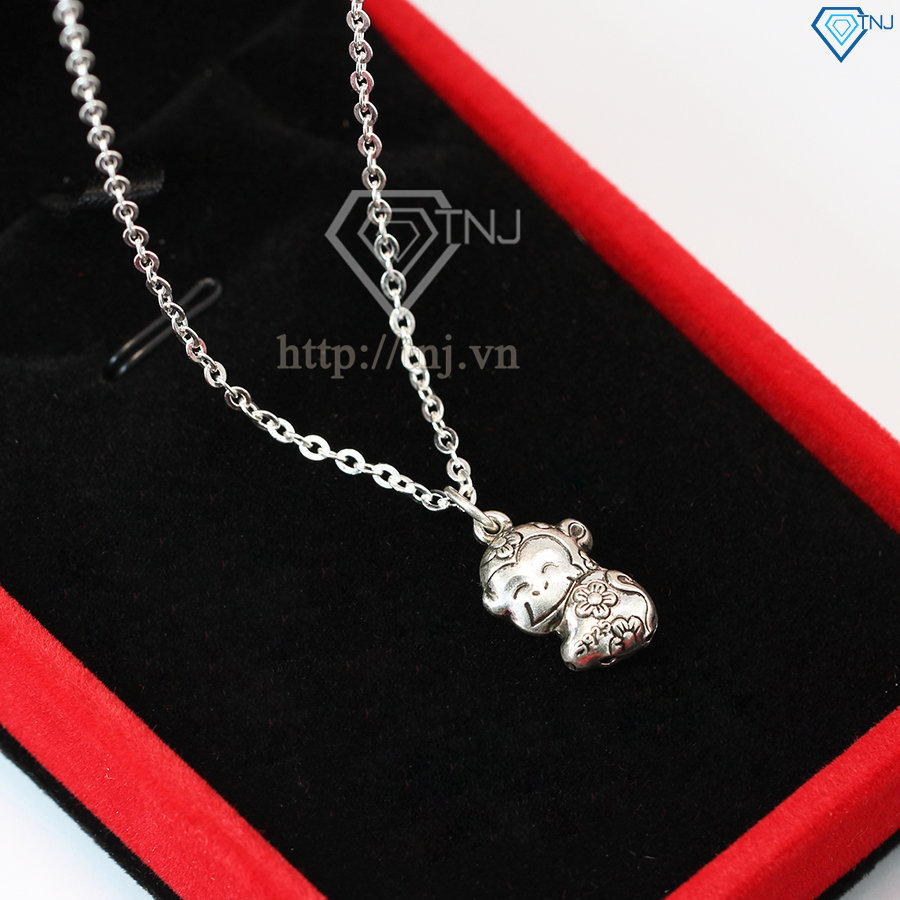 Dây chuyền bạc nữ mặt trái tim đính đá đẹp DCN0356