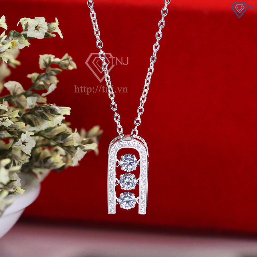 Dây chuyền bạc nữ mặt đính đá sang trọng DCN0351