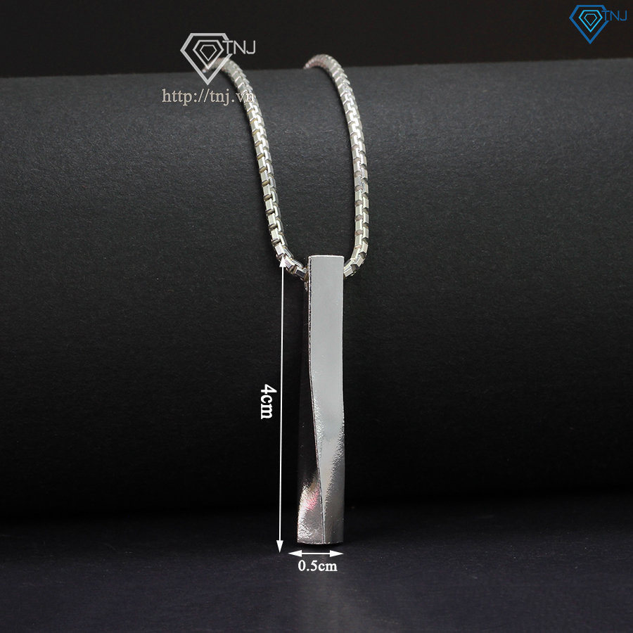 Dây chuyền bạc nam hình trụ soắn đơn giản DCA0075