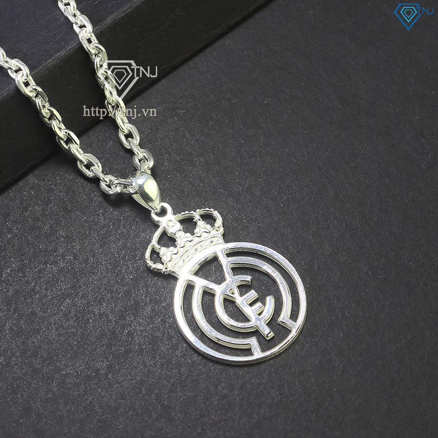 Dây chuyền bạc nam mặt logo Real Madrid DCA0158