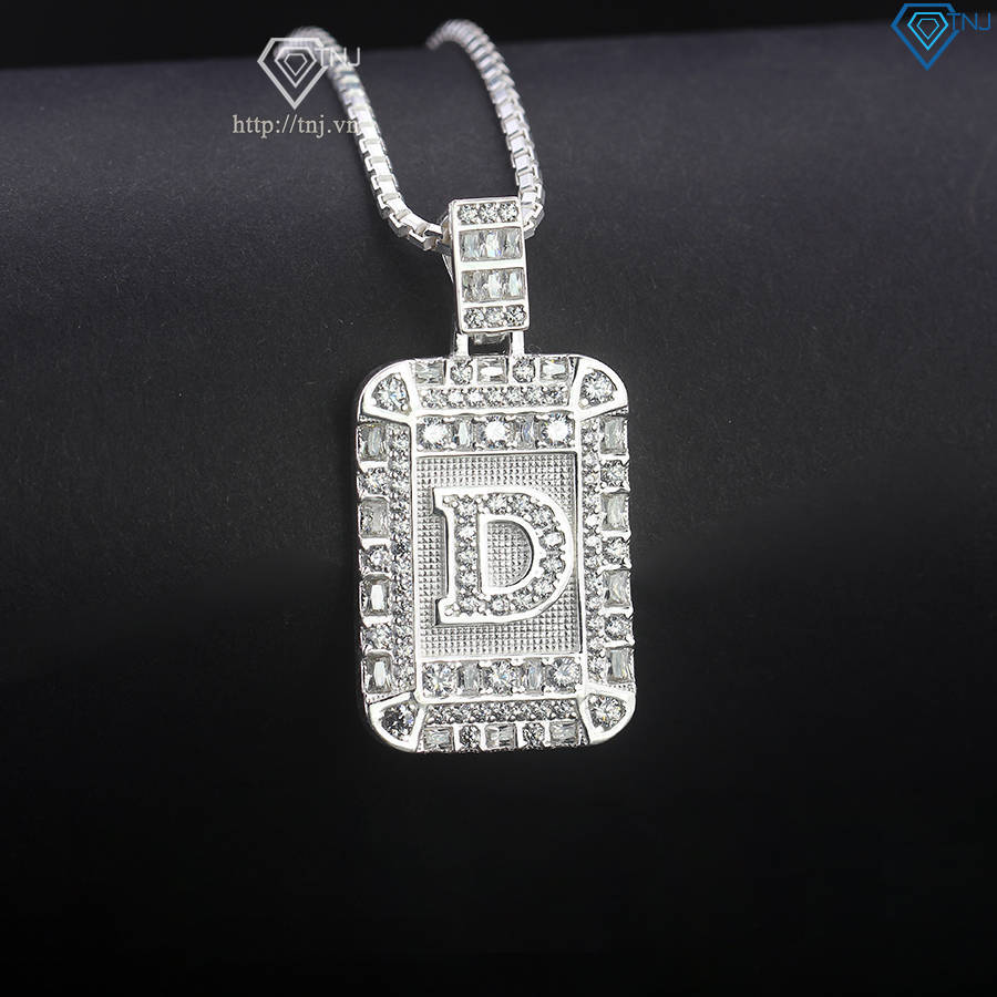 Dây chuyền bạc nam mặt chữ cái theo yêu cầu đẹp DCA0187
