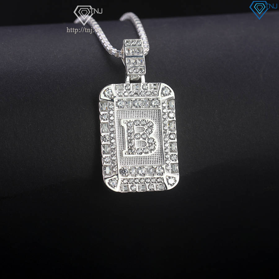 Dây chuyền bạc nam mặt chữ cái theo yêu cầu đẹp DCA0187