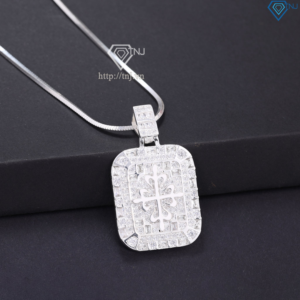 Dây chuyền bạc nam mặt vuông Patek Philippe DCA0182