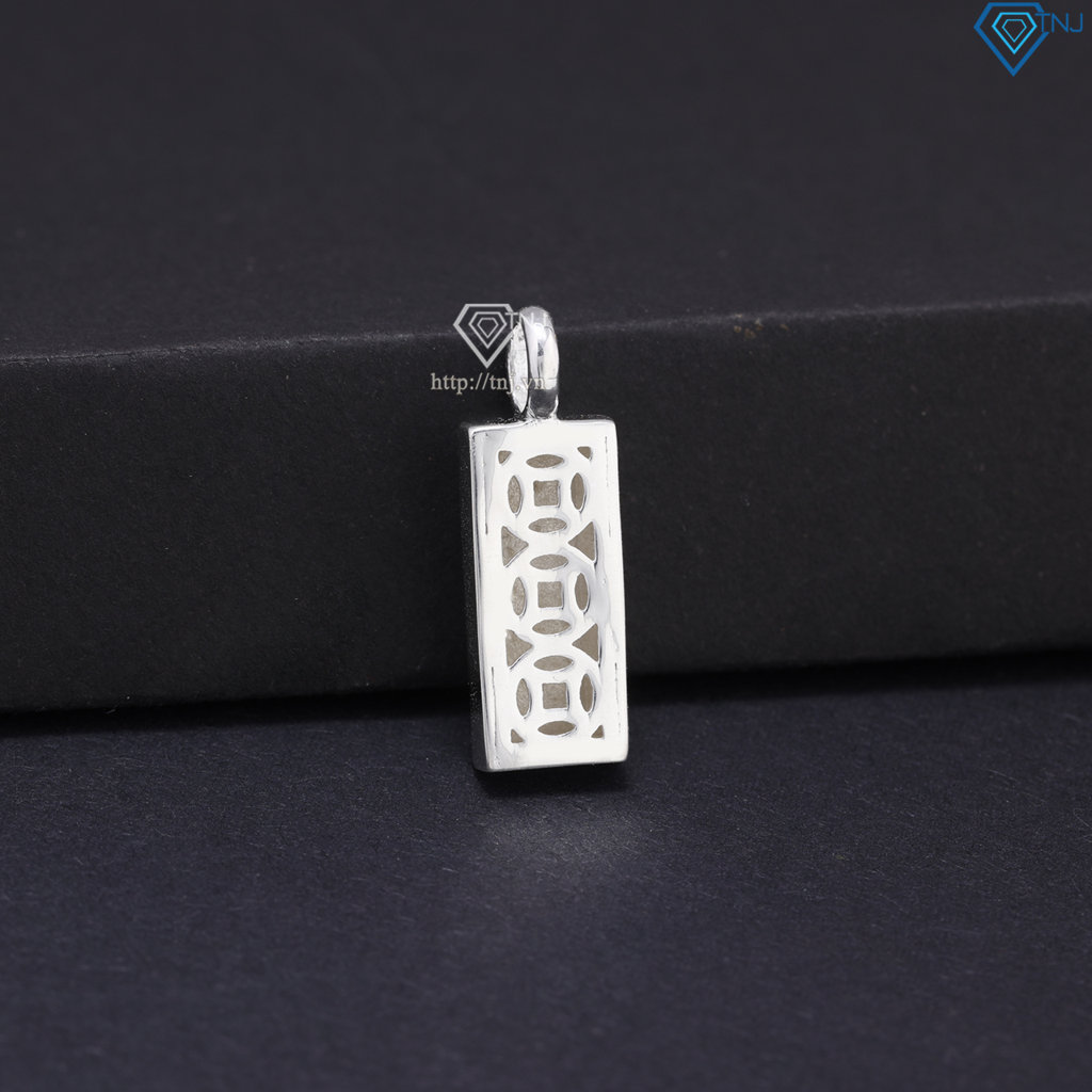 Dây chuyền bạc nam mặt hình thỏi vàng DCA0184