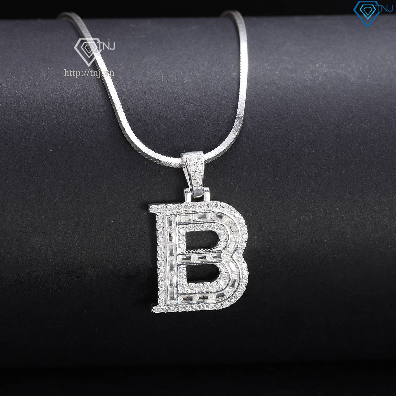 Dây chuyền bạc nam mặt chữ cái theo yêu cầu giá rẻ DCA0186