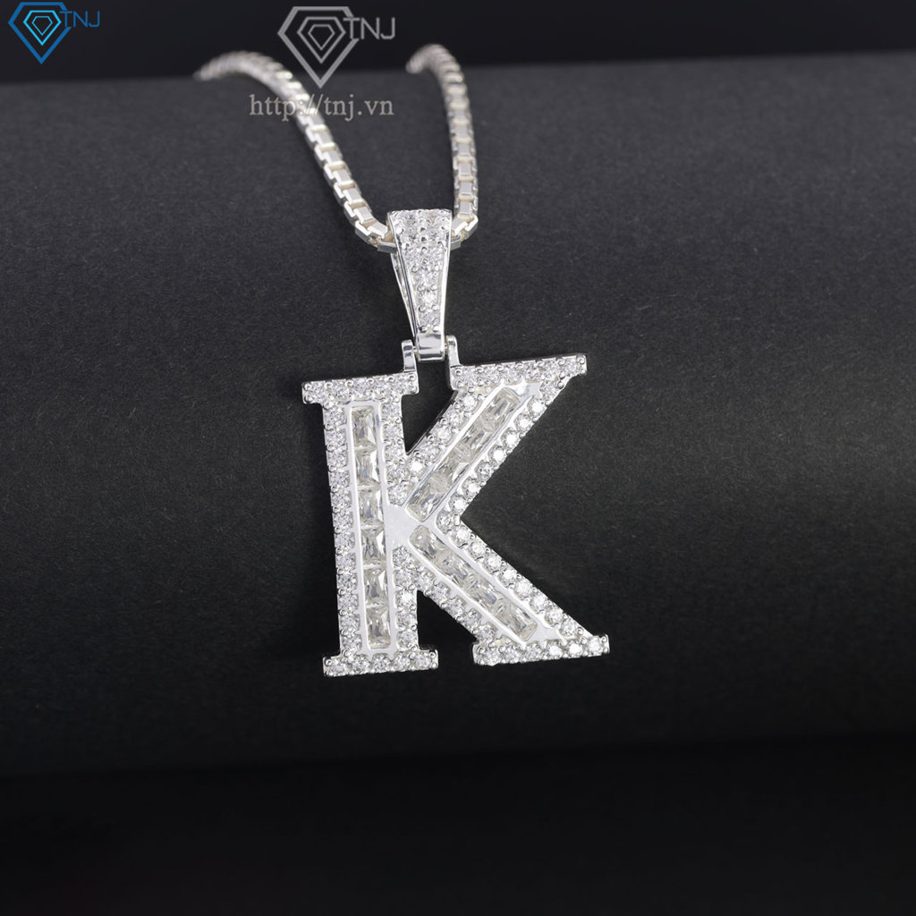 Dây chuyền bạc nam mặt chữ cái to theo yêu cầu DCA0206