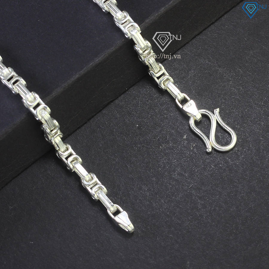 Dây chuyền bạc nam mắt xích vuông đẹp DCK0139