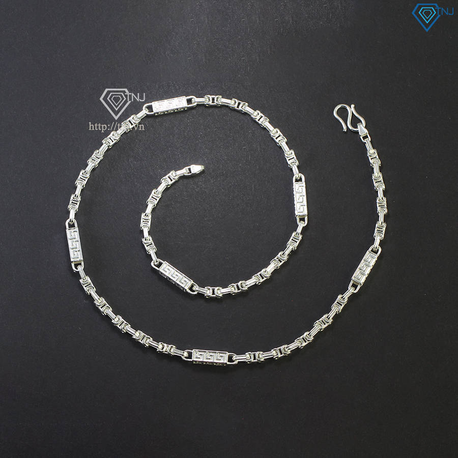 Dây chuyền bạc nam mắt xích vuông đẹp DCK0143