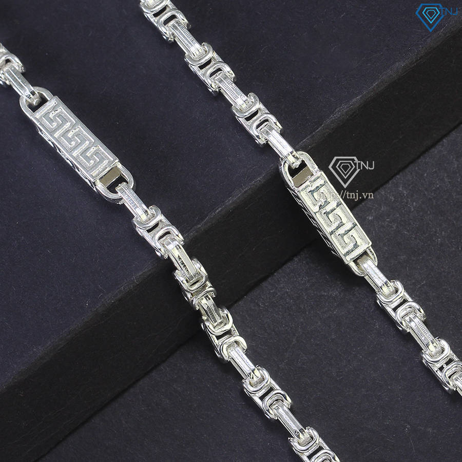 Dây chuyền bạc nam mắt xích vuông đẹp DCK0143