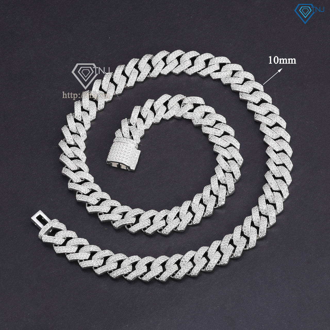 Dây chuyền bạc nam cuban 10mm DCK0152