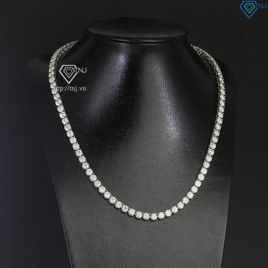 Dây chuyền Tennis bạc full Moissanite 5mm DCKM0001