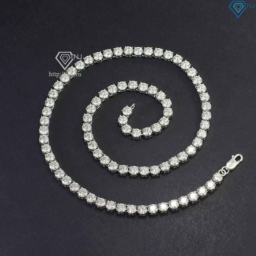 Dây chuyền Tennis bạc full Moissanite 5mm DCKM0001