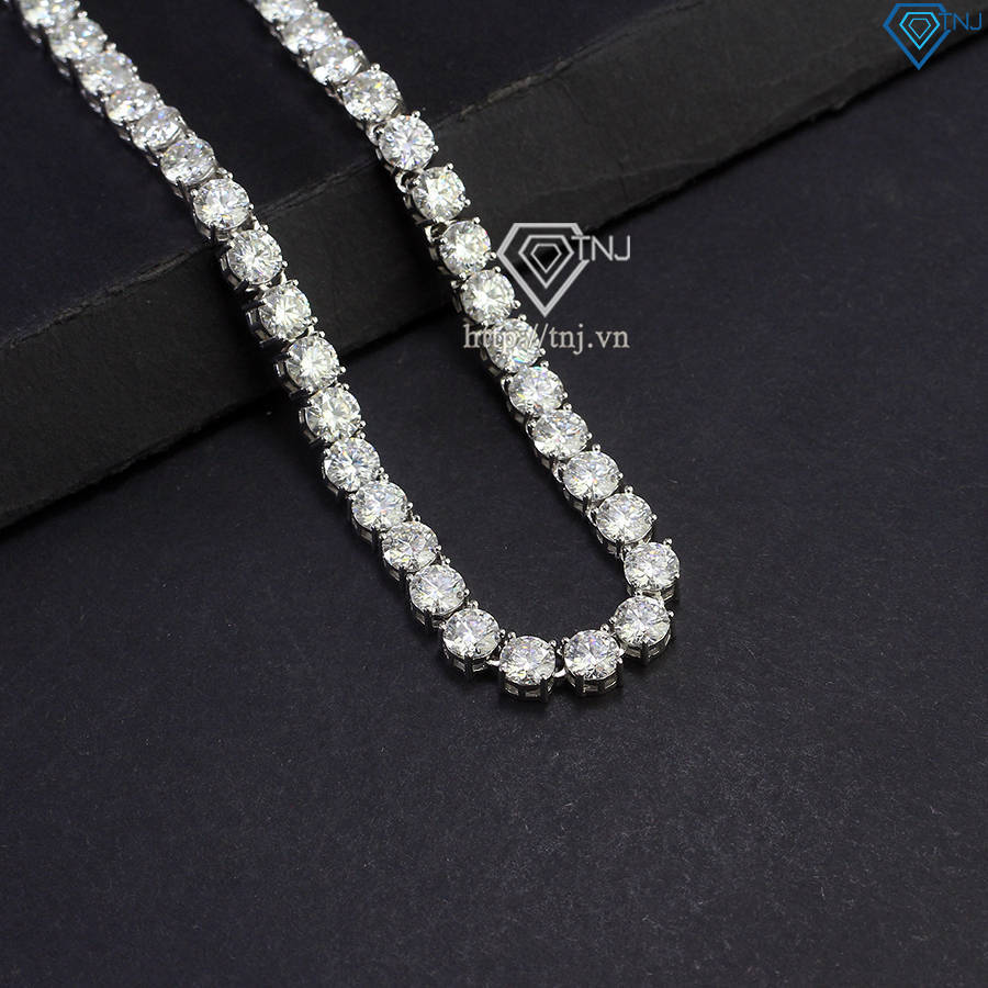 Dây chuyền Tennis bạc full Moissanite 5mm DCKM0001