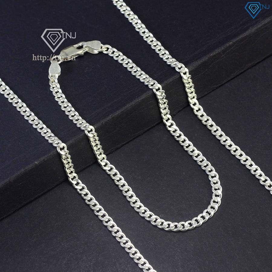 Bộ trang sức bạc nam mắt xích 3mm TSA0003