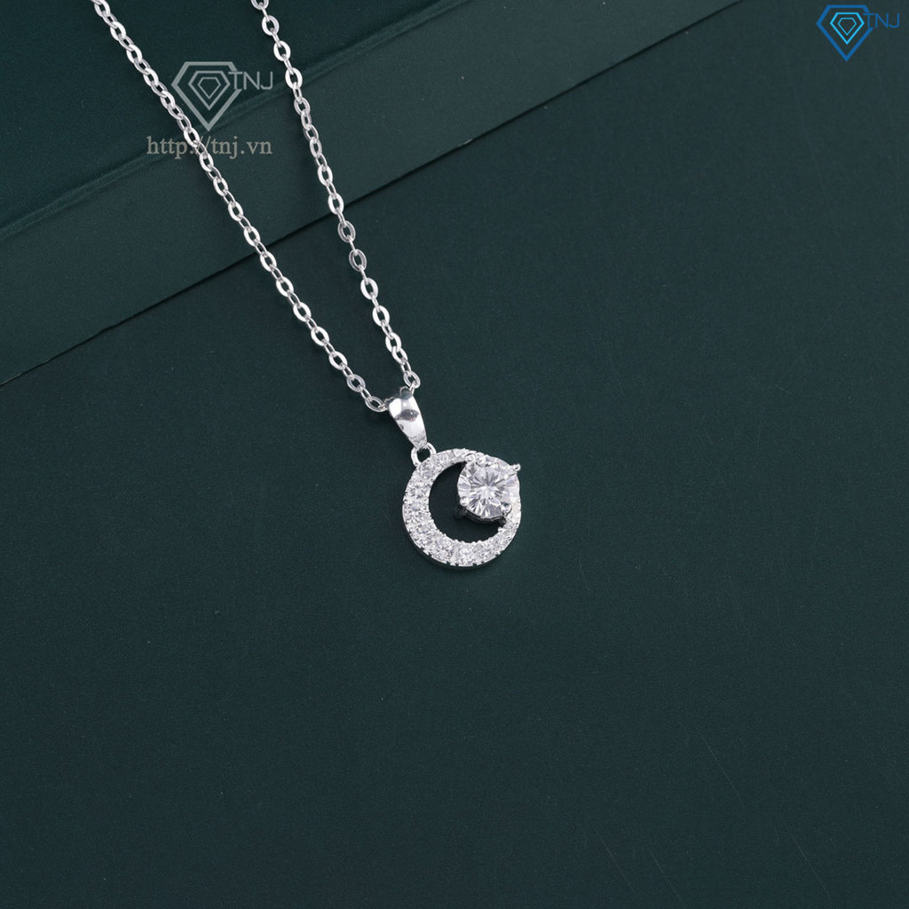 Dây chuyền bạc nữ mặt trăng đính đá đẹp DCN0649