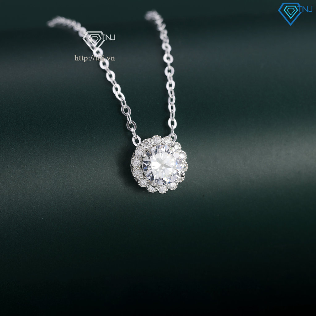 Dây chuyền bạc nữ mặt bông hoa đính đá DCN0797