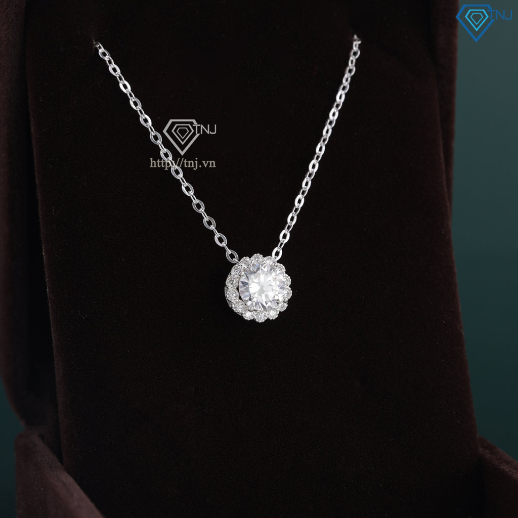 Dây chuyền bạc nữ mặt bông hoa đính đá DCN0797