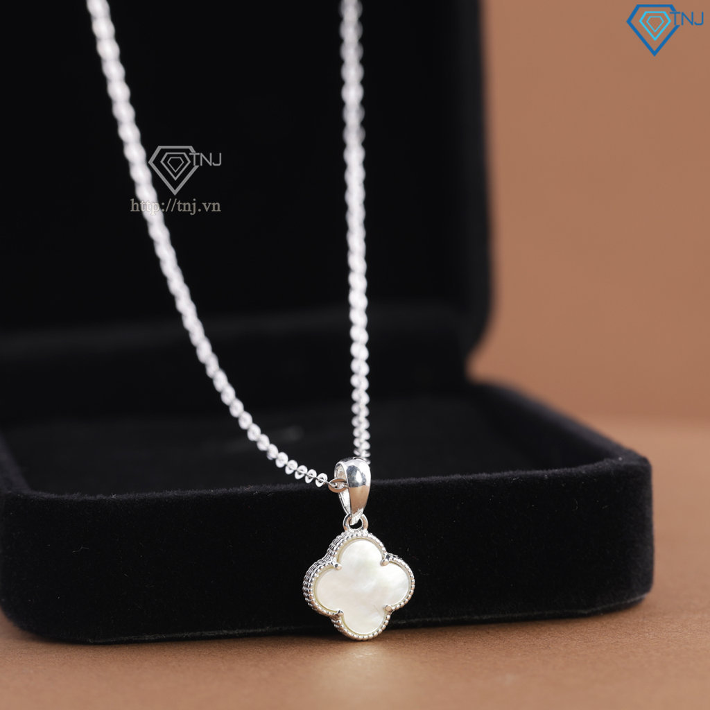 Dây chuyền bạc cỏ 4 lá đính đá trắng DCN0805