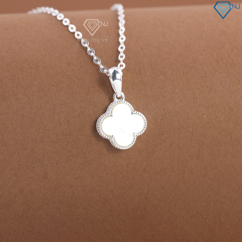 Dây chuyền bạc cỏ 4 lá đính đá trắng DCN0805