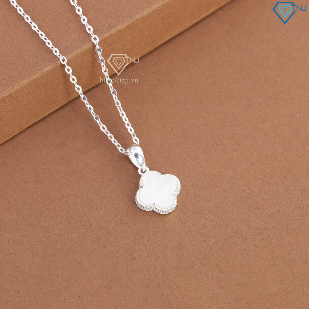 Dây chuyền bạc cỏ 4 lá đính đá trắng DCN0805