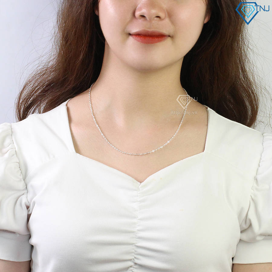 Dây chuyền bạc nữ không mặt mắt xích DNK0001