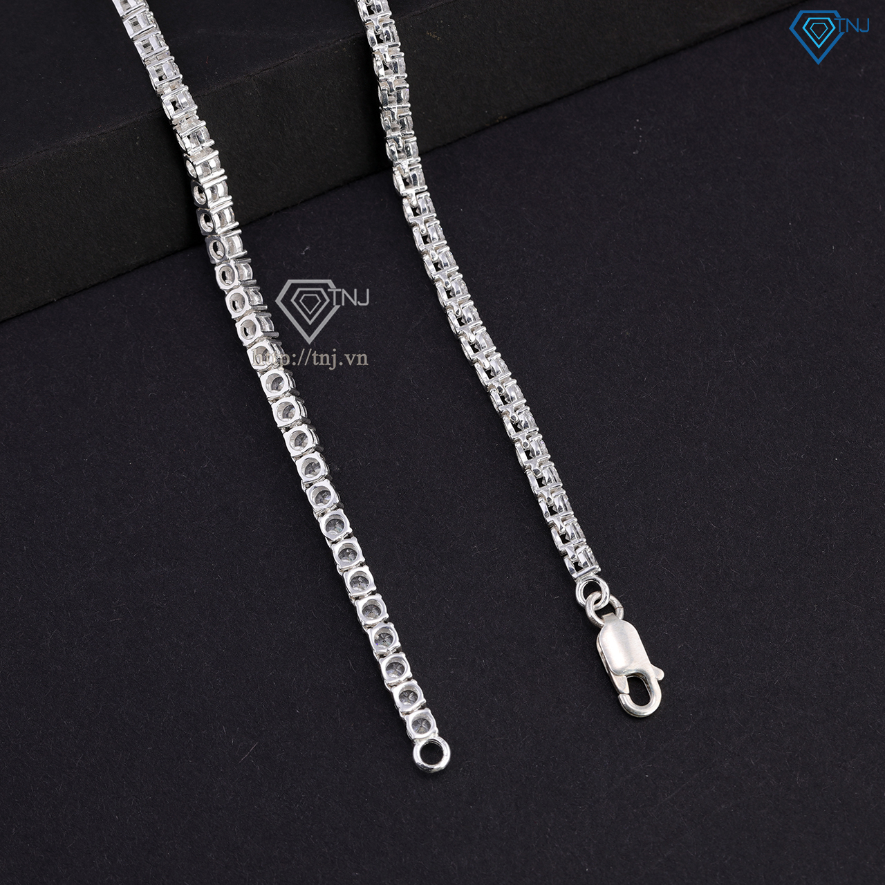 Dây chuyền bạc nữ tennis đính đá 3mm DNK0031