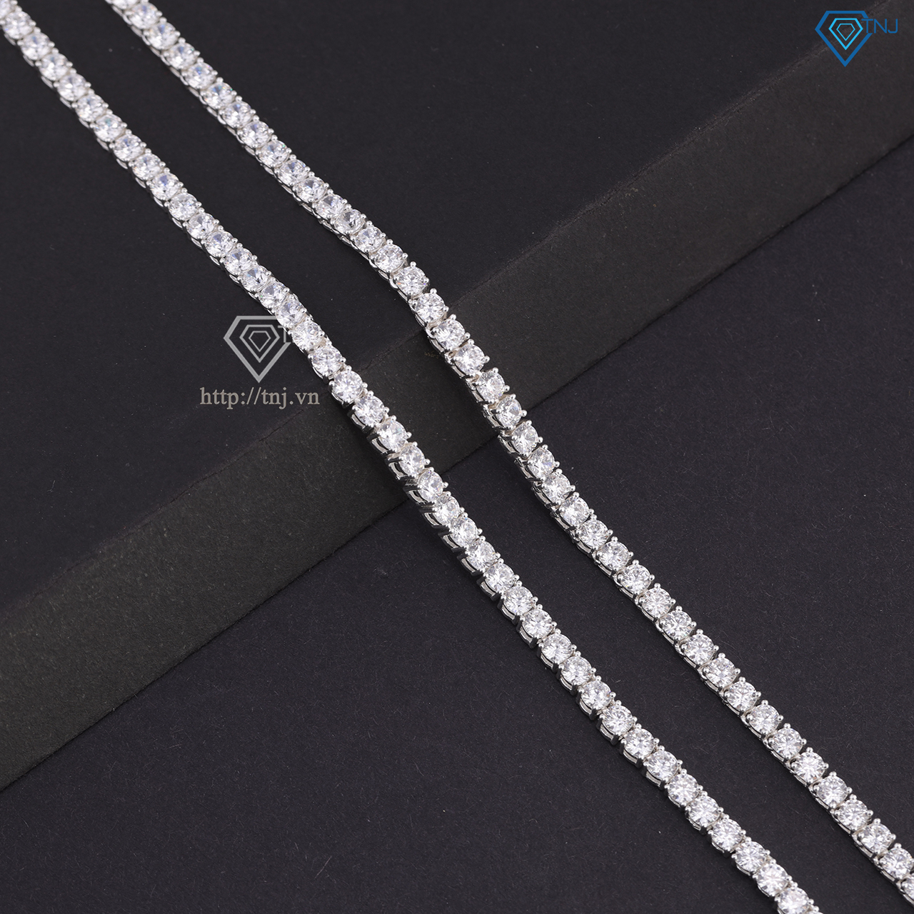 Dây chuyền bạc nữ tennis đính đá 3mm DNK0031